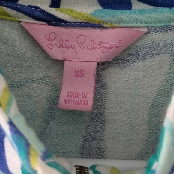 Lilly Pulitzer Reagan Zip Up in Pool Blue Stay Cool - Picture 6 of 8